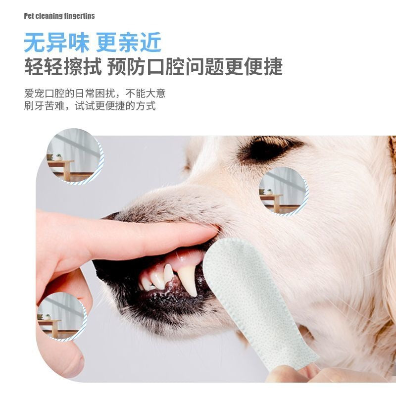 Haustier Fingerzahnbürste & Dental-Reinigungstücher für Katzen und Hunde, Mundpflege