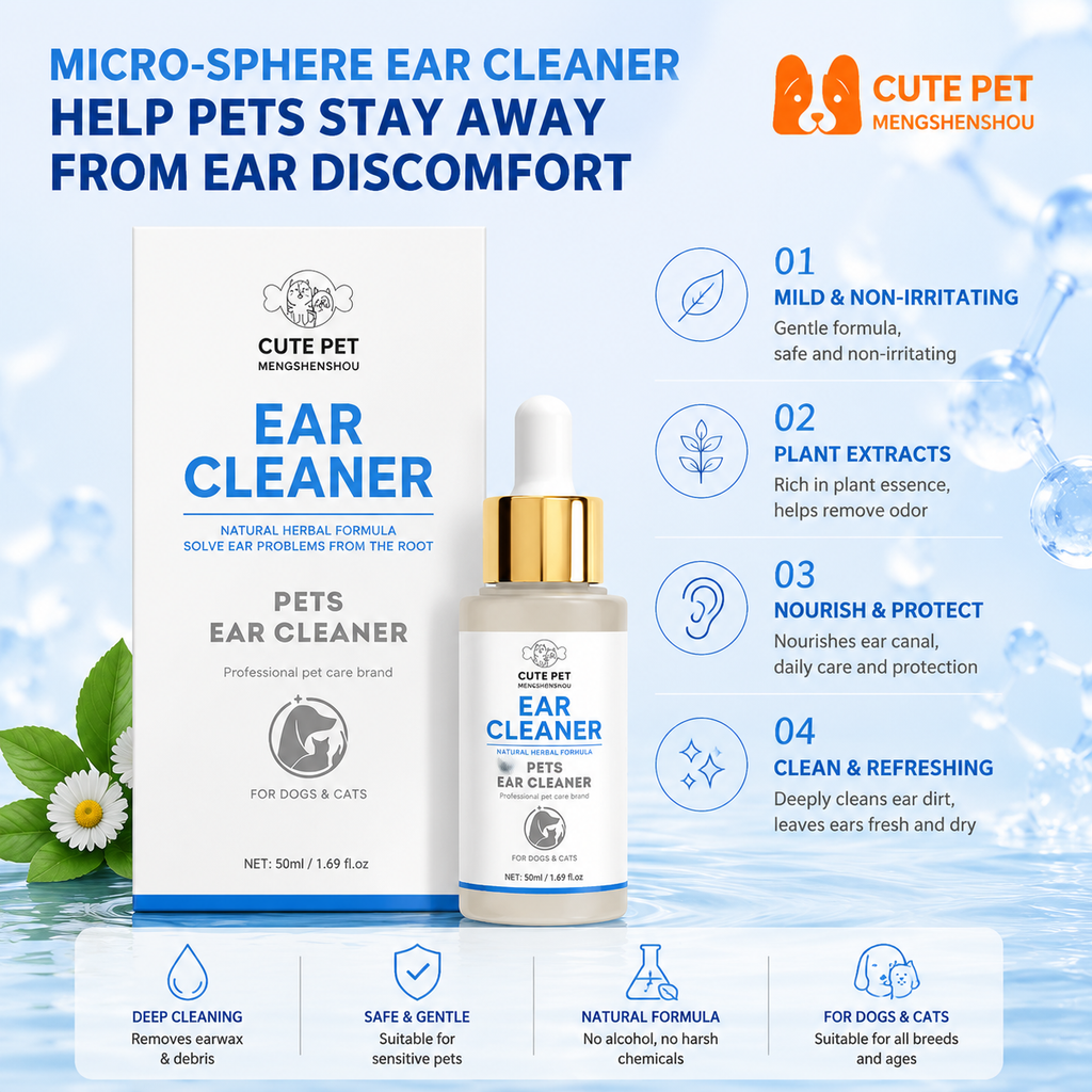 Pet Ear Cleaner for Cats & Dogs, Ear Wax Removal & Ear Care Solution
