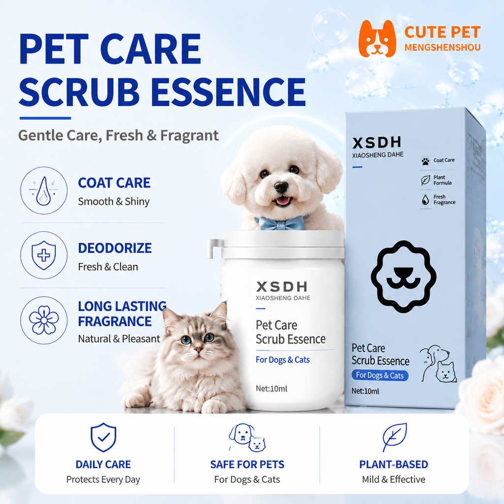 Wasserlose Fellpflege-Essenz für Katzen & Hunde – Trockenshampoo-Spray zur Geruchsentfernung und für langanhaltenden frischen Duft