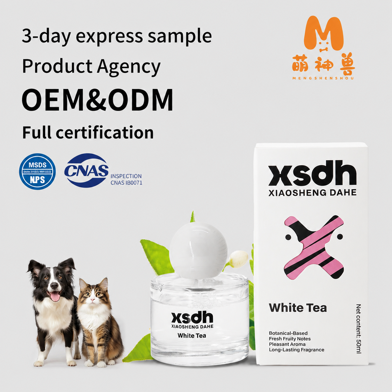 White Tea Pet Perfume Spray for Dogs & Cats – Long-Lasting Fresh Deodorizing Fragrance